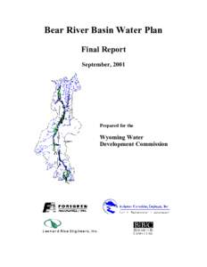 Bear River Basin Water Plan Final Report September, 2001 Prepared for the