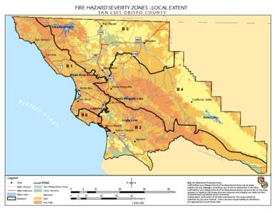 FIRE HAZARD SEVERITY ZONES - LOCAL EXTENT SAN LUIS OBISPO COUNTY Monterey County !