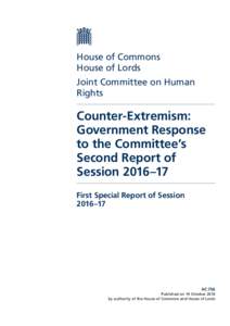 House of Commons House of Lords Joint Committee on Human Rights  Counter-Extremism: