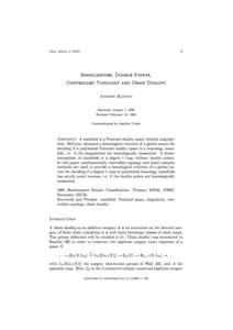 1  Doc. Math. J. DMV Singularities, Double Points, Controlled Topology and Chain Duality