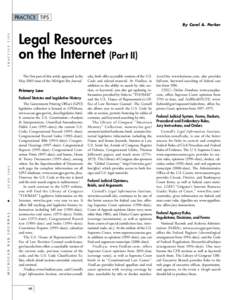 Legal Resources on the Internet (Part II)