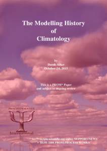 The Modelling History of Climatology by Derek Alker