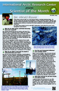 International Arctic Research Center presents Scientist of the Month Dr. Hiroki Ikawa