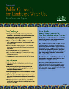 Residential  Public Outreach for Landscape Water Use Water Conservation Program