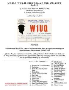 WORLD-WAR-II SHORT-WAVE AND AMATEUR RADIO by: Morton 