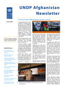 UNDP Afghanistan Newsletter Connecting Afghanistan to the world 1 MayA national Information and Communication Technology Council