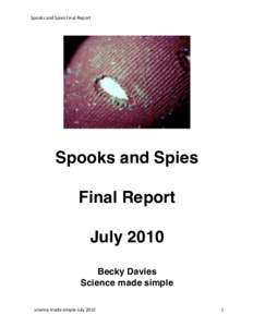 Spooks	
  and	
  Spies	
  Final	
  Report	
    	
    