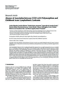 Absence of Association between CCR5 rs333 Polymorphism and Childhood Acute Lymphoblastic Leukemia