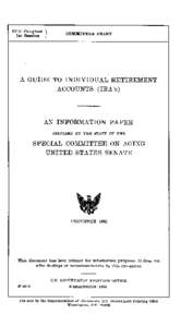 97th Congress 1st Session COMMITTEE PRINT  A GUIDE TO INDIVIDUAL RETIREMENT