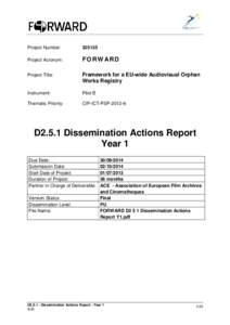 FORWARD D2 5 1 Dissemination Actions Report Y1