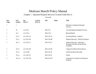 Medicare Benefit Policy Manual Crosswalk