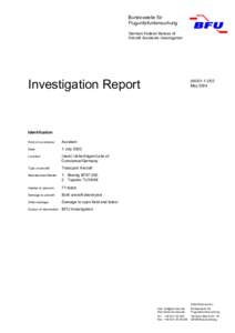 Bundesstelle für Flugunfalluntersuchung German Federal Bureau of Aircraft Accidents Investigation  Investigation Report