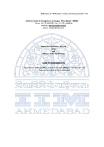 Reference no. IIMA/CCSPdated – R1  Indian Institute of Management, Vastrapur, Ahmedabad – Phone: +Fax: +Website: www.iimahd.ernet.in email - 