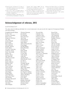 Acknowledgement of referees, 2013