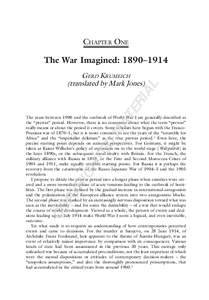CHAPTER ONE  The War Imagined: 1890–1914 TE