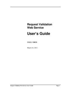 Request Validation Web Service User’s Guide USGS / EROS