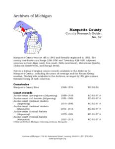 Archives of Michigan  Marquette County County Research Guide: No. 52