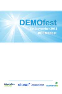 5th November 2013  #DEMOfest Agenda
