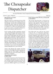 The Chesapeake   Dispatcher Bi-Annual Newsletter of the Chesapeake Beach Railway Museum