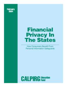 February 2004 Financial Privacy In The States