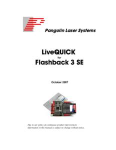 Pangolin Laser Systems  LiveQUICK Flashback 3 SE for