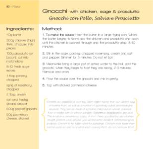 60 • Pasta  Gnocchi with chicken, sage & prosciutto