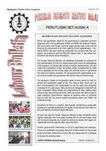 March-April[removed]Malaysian Trades Union Congress PERUTUSAN SETiAUSAhA MINIMUM WAGE AND COST OF LIVING ALLOWANCE