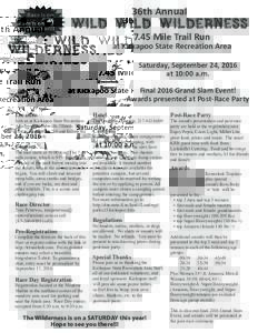 Race is on SATURDAY this year!!! 36th Annual