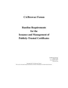 CA/Browser Forum  Baseline Requirements for the Issuance and Management of Publicly-Trusted Certificates