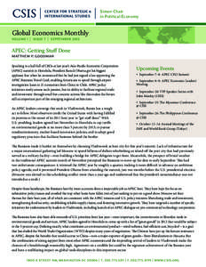 Simon Chair in Political Economy Global Economics Monthly  volume i | issue 7 | september 2012