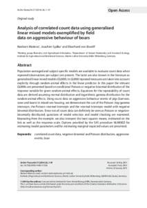 Analysis of correlated count data using generalised linear mixed models exemplified by field data on aggressive behaviour of boars