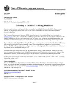 Monday is Income Tax Filing Deadline