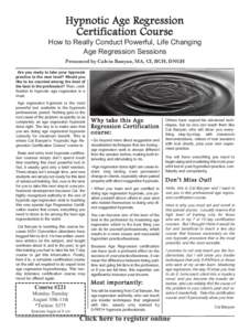 #221 - Hypnotic Age Regression Certification Course