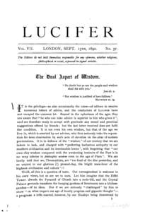 LUCIFER Vol. VII. LONDON, SEPT.  15TH,
