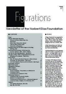 27  Newsletter of the Norbert Elias Foundation