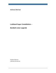 Andreas Gherman  Lockheed Super Constellation – Rückkehr einer Legende  Andreas Gherman