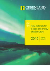 Raw materials for a clean and energy efficient future 2015