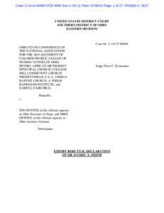 Case: 2:14-cv[removed]PCE-NMK Doc #: 53-11 Filed: [removed]Page: 1 of 27 PAGEID #: 1627   UNITED STATES DISTRICT COURT SOUTHERN DISTRICT OF OHIO EASTERN DIVISION