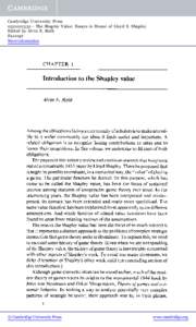 Cambridge University PressThe Shapley Value: Essays in Honor of Lloyd S. Shapley Edited by Alvin E. Roth Excerpt More information