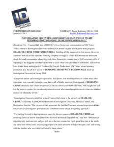FOR IMMEDIATE RELEASE January 9, 2013 CONTACT: Reenie Kuhlman,  