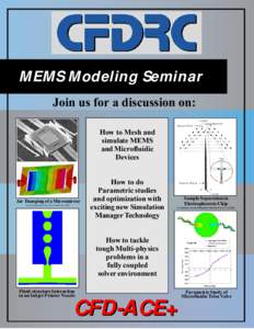 MEMS Modeling Seminar Join us for a discussion on: How to Mesh and simulate MEMS and Microfluidic Devices
