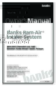 Assembly RAM-AIR INTAKE, CHEVY 6.0L 2006