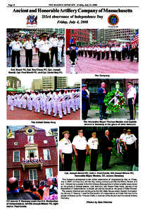 Page 8  THE MALDEN ADVOCATE - Friday, July 11, 2008 Ancient and Honorable Artillery Company of Massachusetts 232rd observance of Independence Day