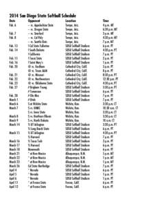 Microsoft Word[removed]Aztec Softball Schedule.doc