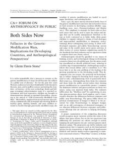 C u r r e n t A n t h r o p o l o g y Volume 43, Number 4, August–October 2002  䉷 2002 by The Wenner-Gren Foundation for Anthropological Research. All rights reserved[removed][removed]$2.50 CA✩ FORUM ON ANTH
