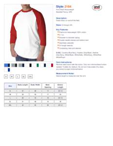 Style: 2184 Anvil Adult Heavyweight Baseball Tee (pDescription: Great looks, on and off the field.