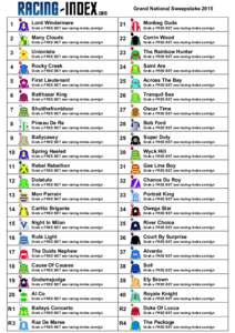 Grand National Sweepstake Lord Windermere