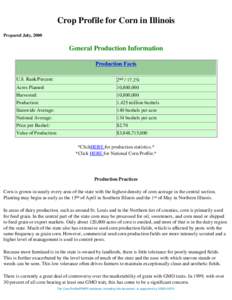Crop Profile for Corn in Illinois Prepared July, 2000 General Production Information Production Facts U.S. Rank/Percent: