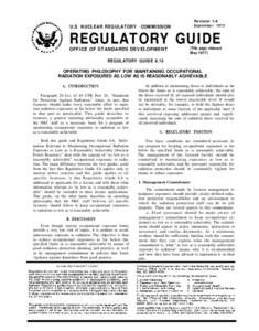 U.S. NUCLEAR REGULATORY COMMISSION  Revision 1-A SeptemberREGULATORY GUIDE