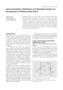 Hitachi Review Vol), NoPower Generation, Distribution and Substation System for Development of Offshore Wind Farms
